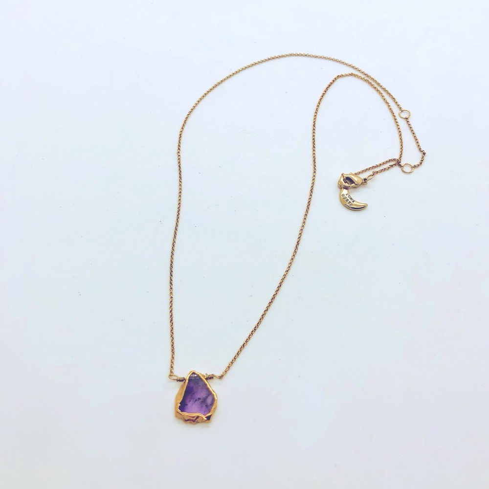 Vintage Dainty Amethyst Luna Norte Necklace